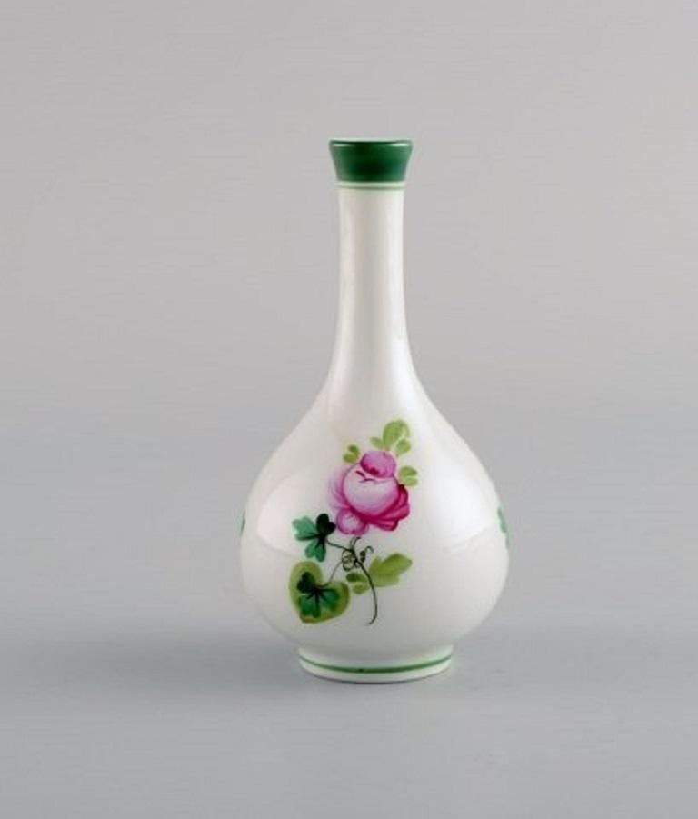 Hungarian Two Herend Miniature Vases and a Small Dish in Hand-Painted Porcelain, 1980s For Sale