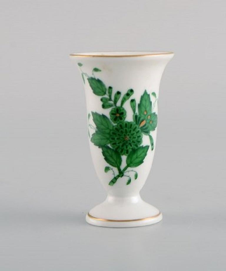 Two Herend Miniature Vases and a Small Dish in HandPainted Porcelain