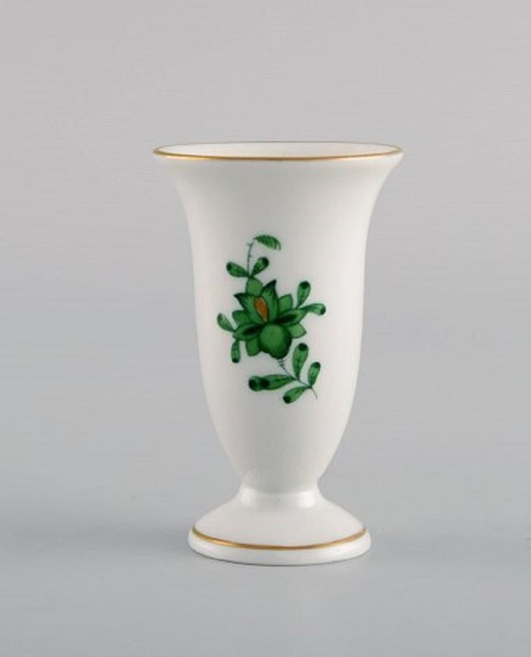 Two Herend Miniature Vases and a Small Dish in HandPainted Porcelain