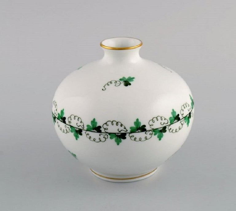 Two Herend Vases in HandPainted Porcelain. Mid20th Century For Sale