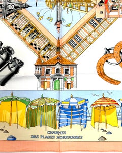 Two Hermes Cotton Scarves, Charmes Des Plages Normandes