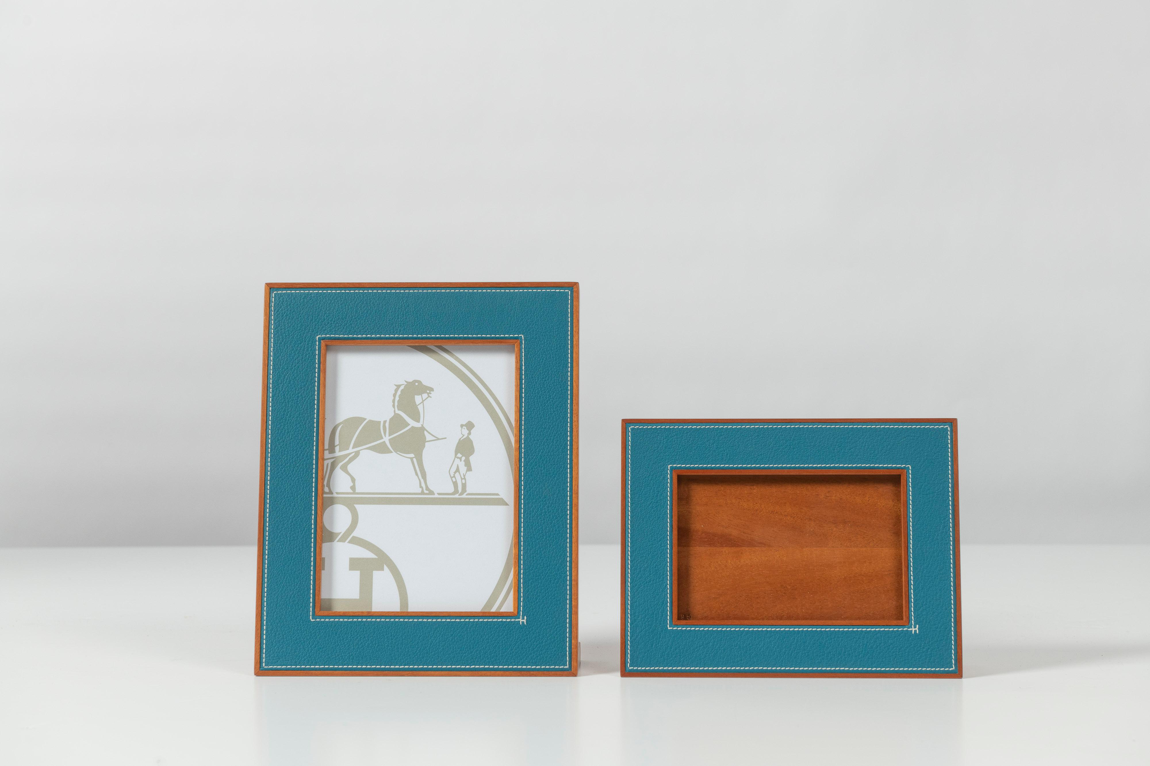 Two Hermes Pleiade Picture Frames in Saddle Stitched Smooth Taurillon Leather 1