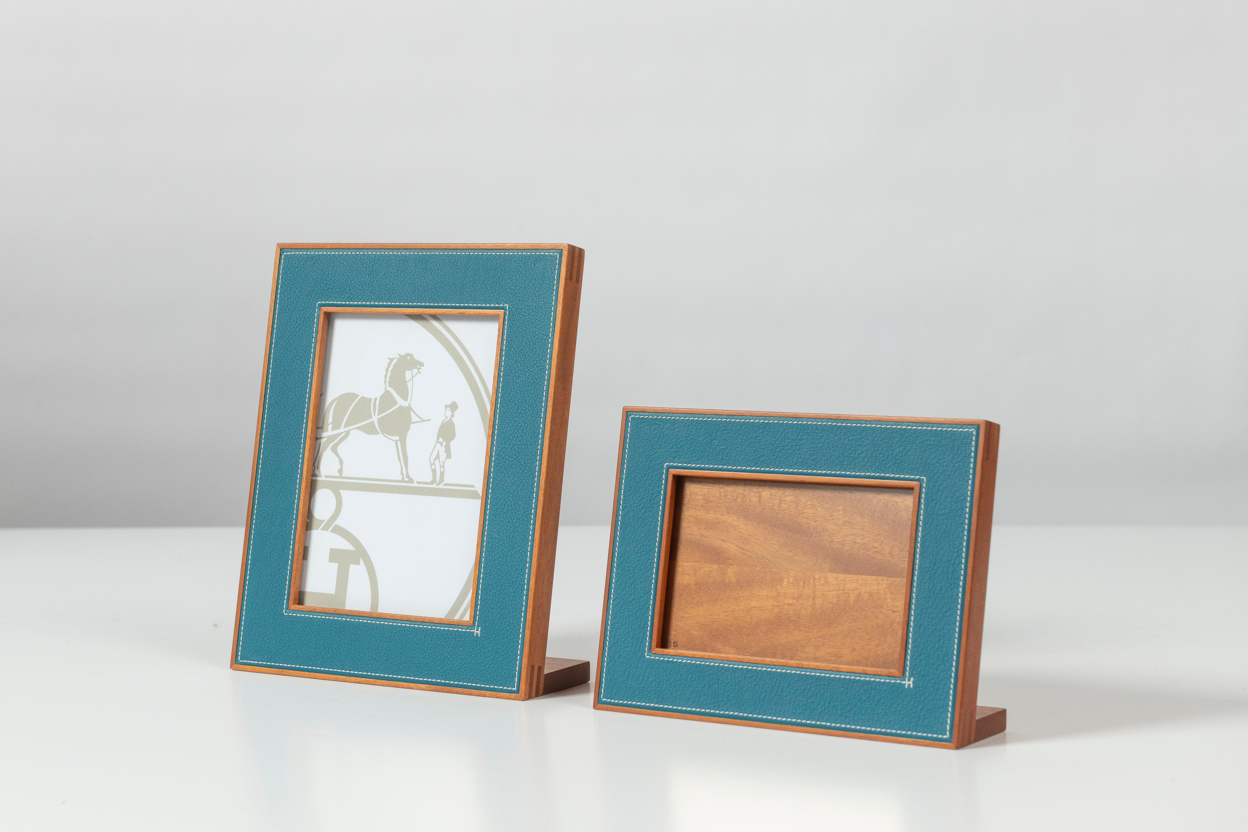 Two Hermes Pleiade Picture Frames in Saddle Stitched Smooth Taurillon Leather 2