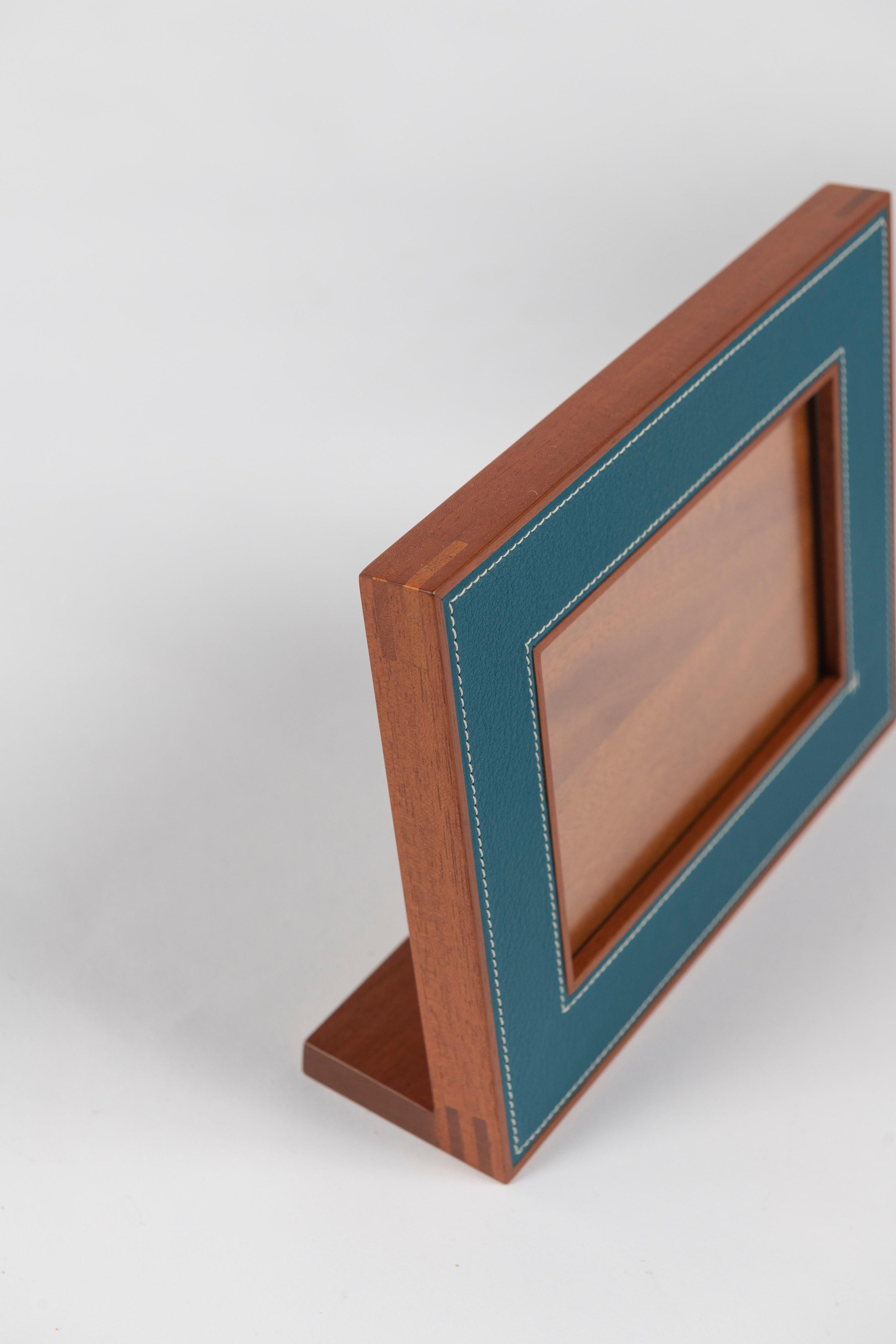 French Two Hermes Pleiade Picture Frames in Saddle Stitched Smooth Taurillon Leather