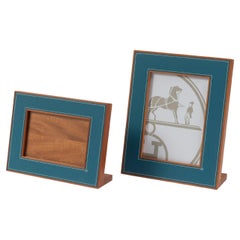 Two Hermes Pleiade Picture Frames in Saddle Stitched Smooth Taurillon Leather