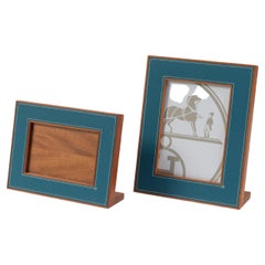 Two Hermes Pleiade Picture Frames in Saddle Stitched Smooth Taurillon Leather