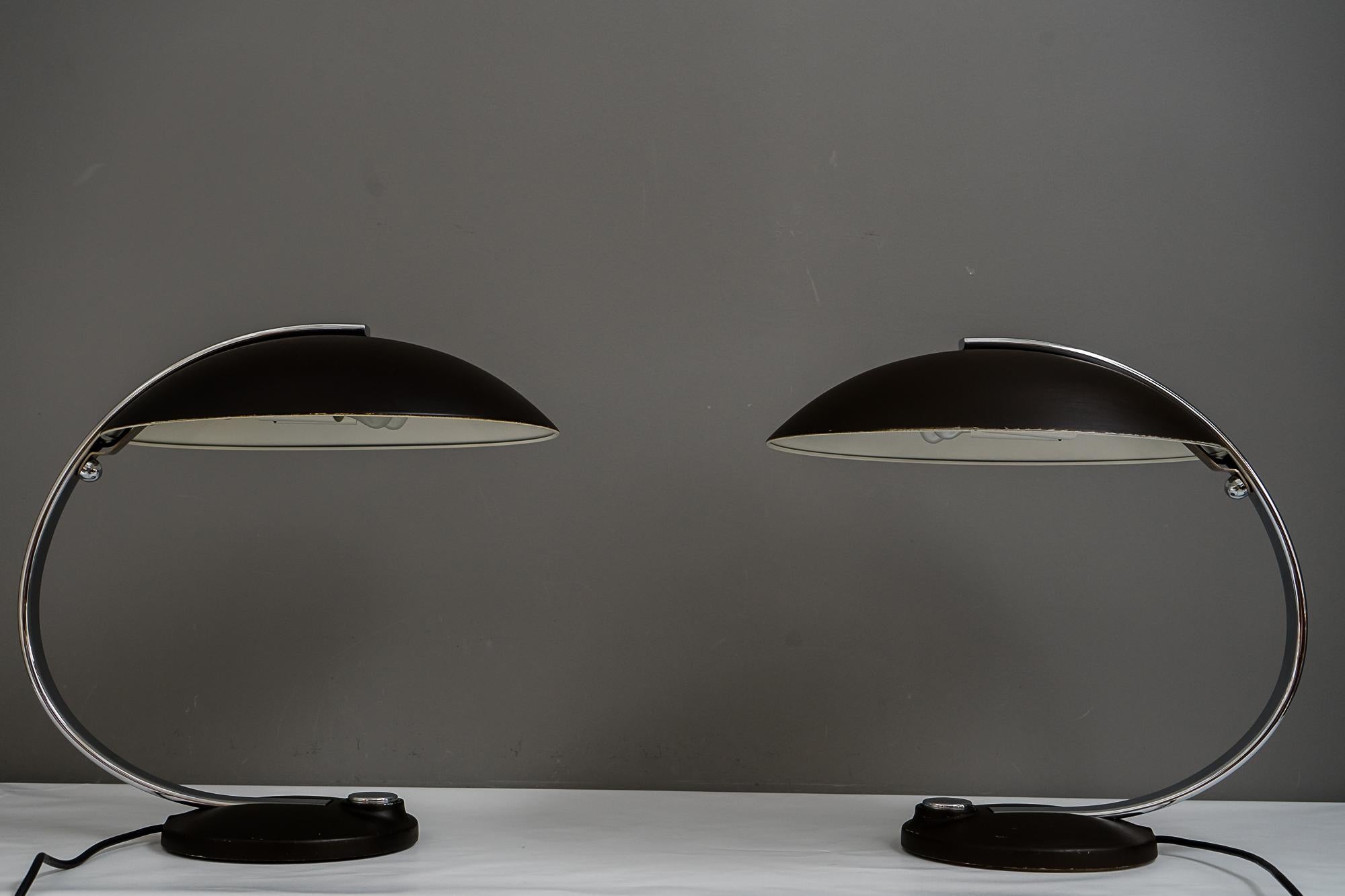 Two Hillebrand Table Lamps, Germany, circa 1960s 1