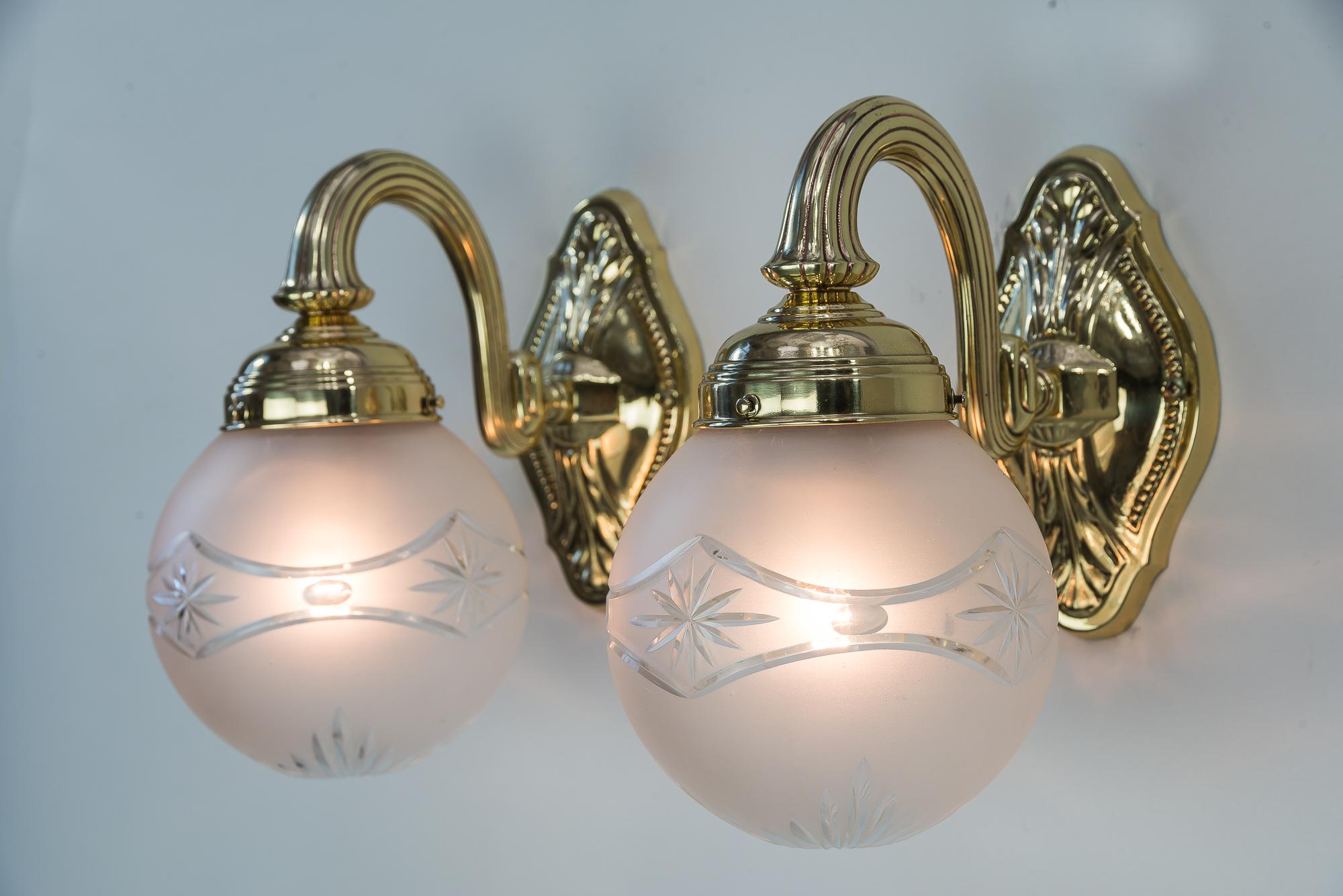 Lacquered Two Historistic Wall Lamps, circa 1890s