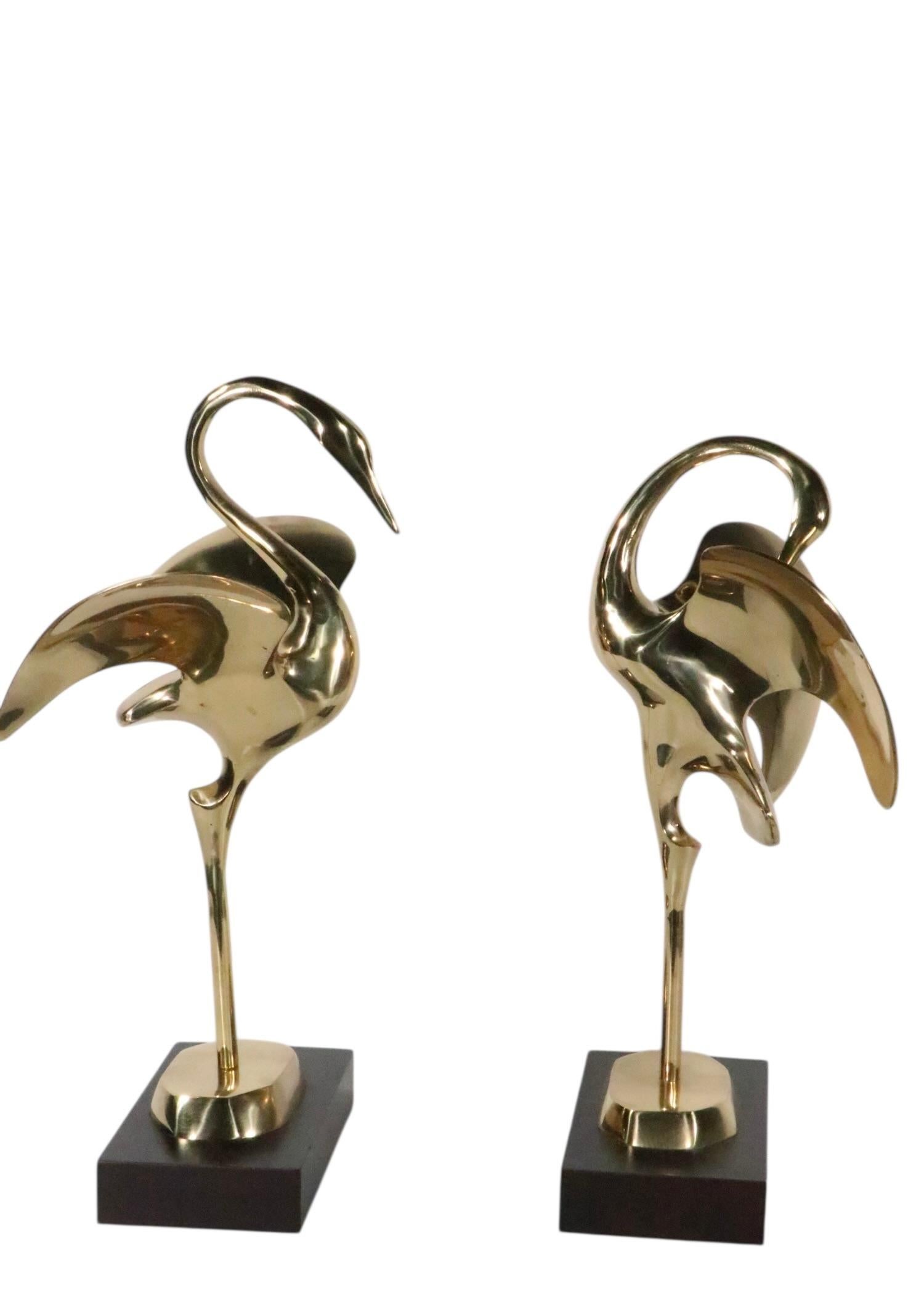 Two Hollywood Regency Style Brass Flamingos in vendita 1