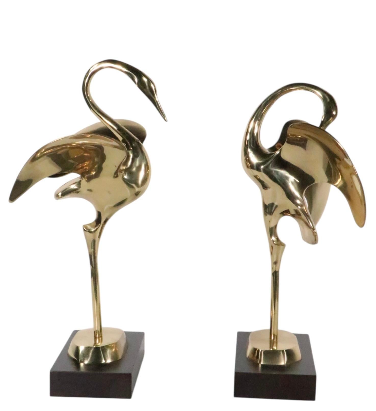 Two Hollywood Regency Style Brass Flamingos in vendita 2