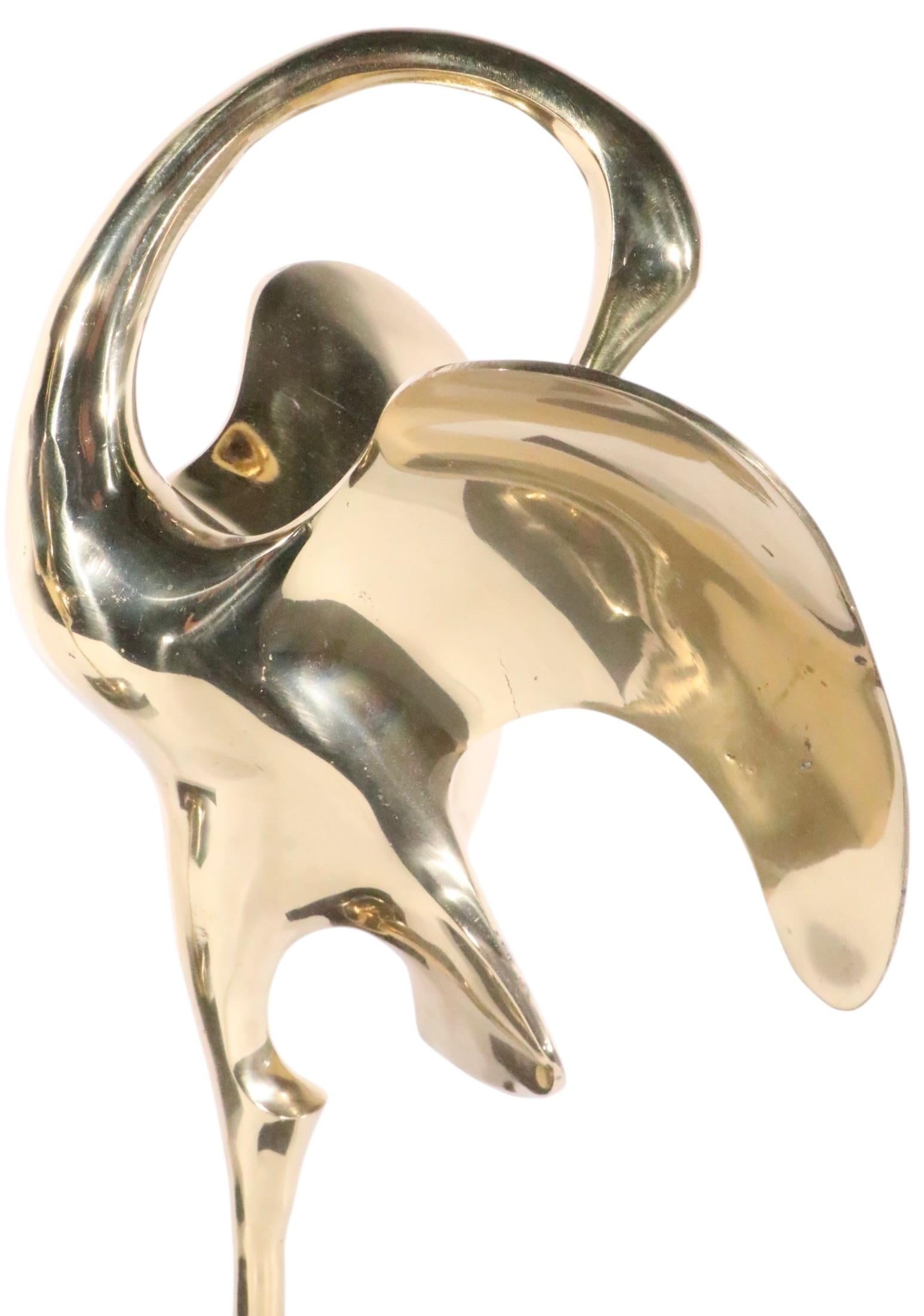 Two Hollywood Regency Style Brass Flamingos in vendita 3