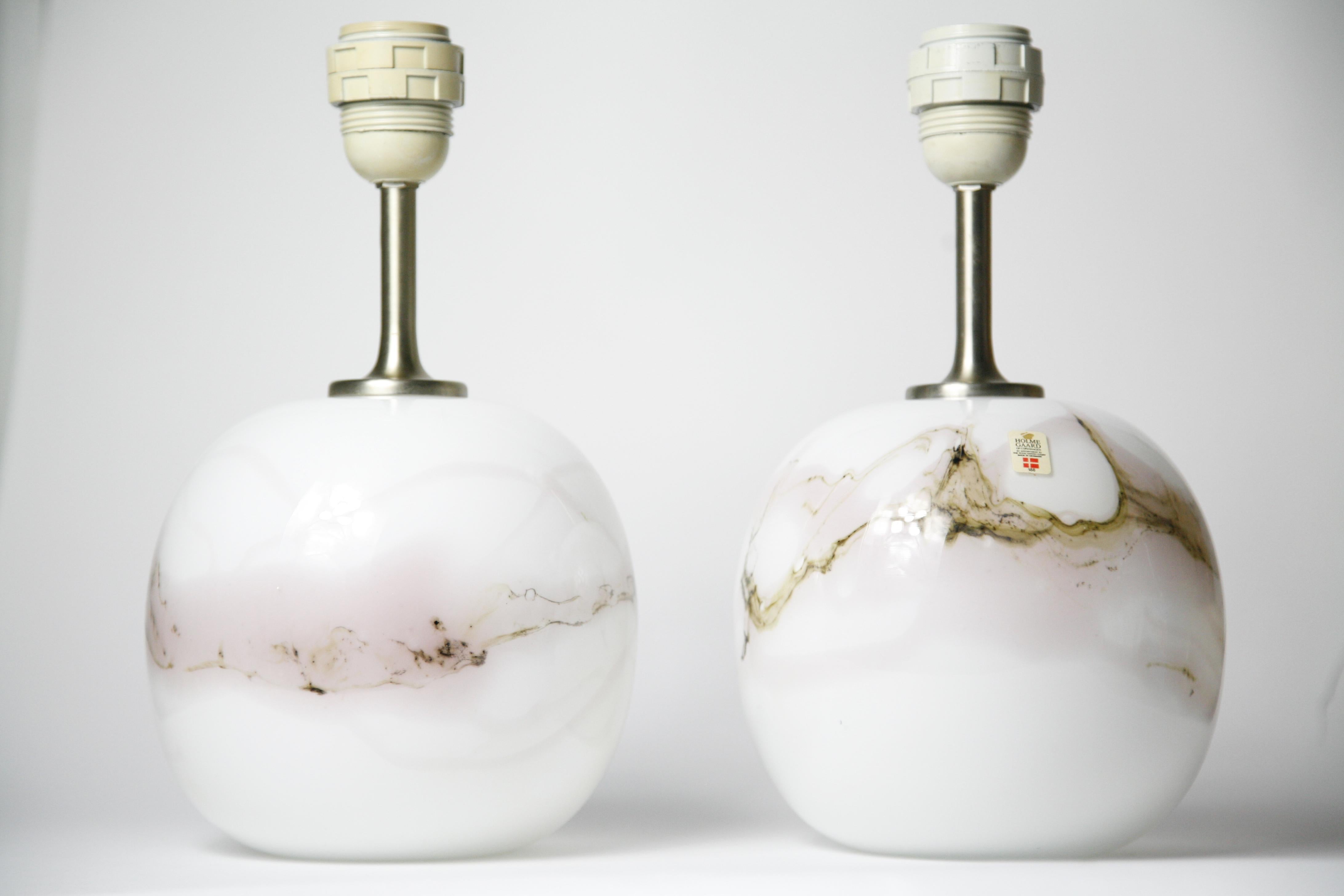 Two Holmegaard Lamps Sakura Design Michael Bang, 1984, Denmark In Good Condition For Sale In Bronx, NY