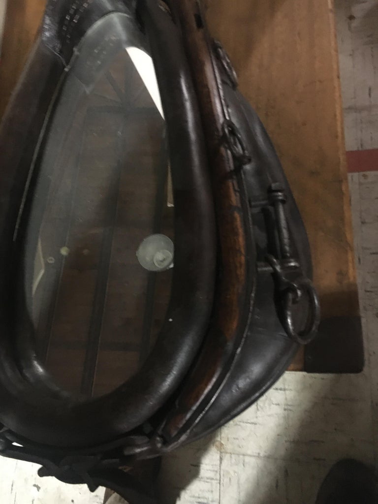 Handsome Horse Collar Mirror, Great Details, Very Good Condition. at