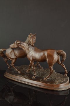 "Two horses", Calamine, After Pierre-Jules Mene, Paris