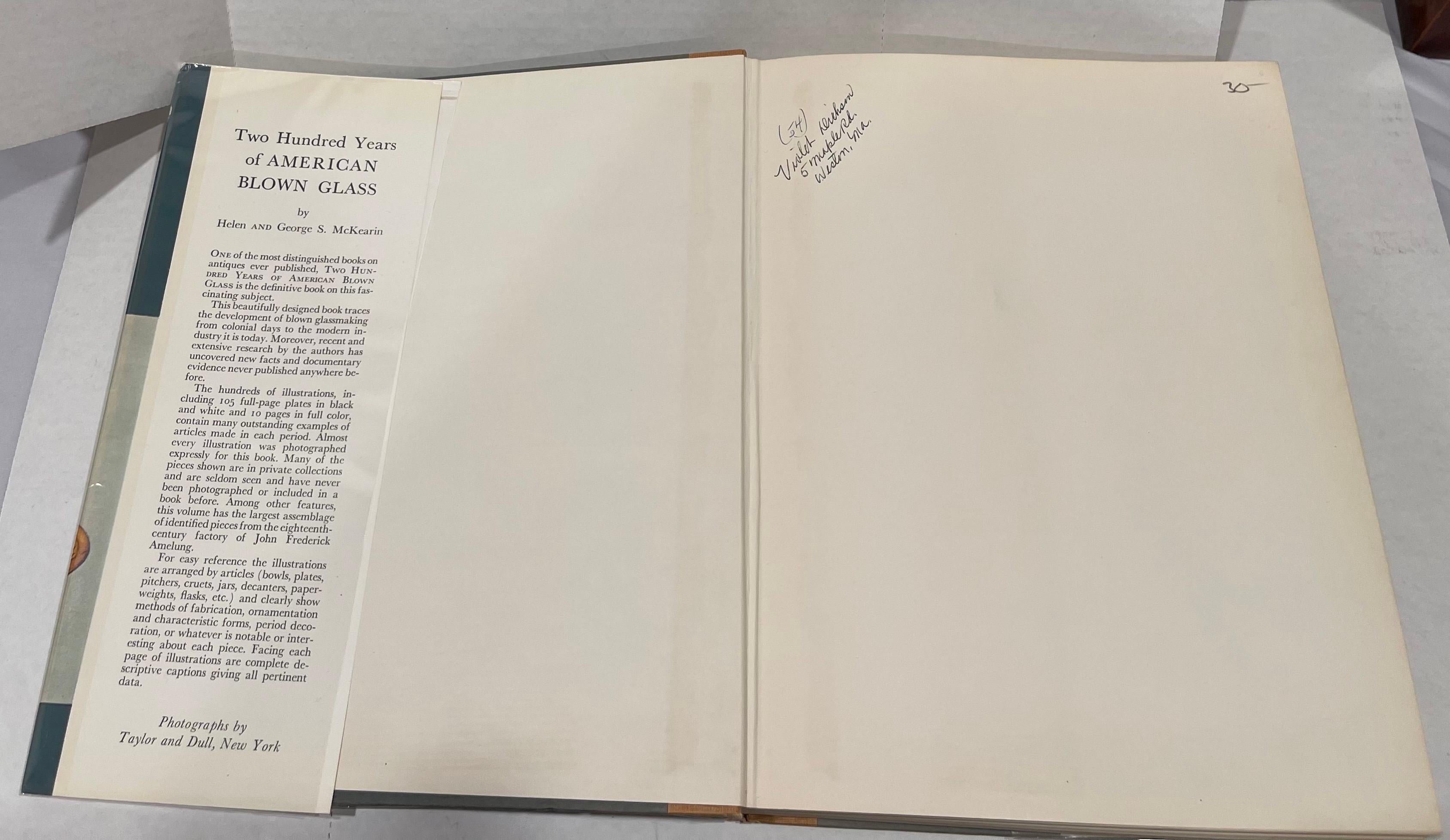 American Classical Two Hundred Years of American Blown Glass Book 1st Edition For Sale