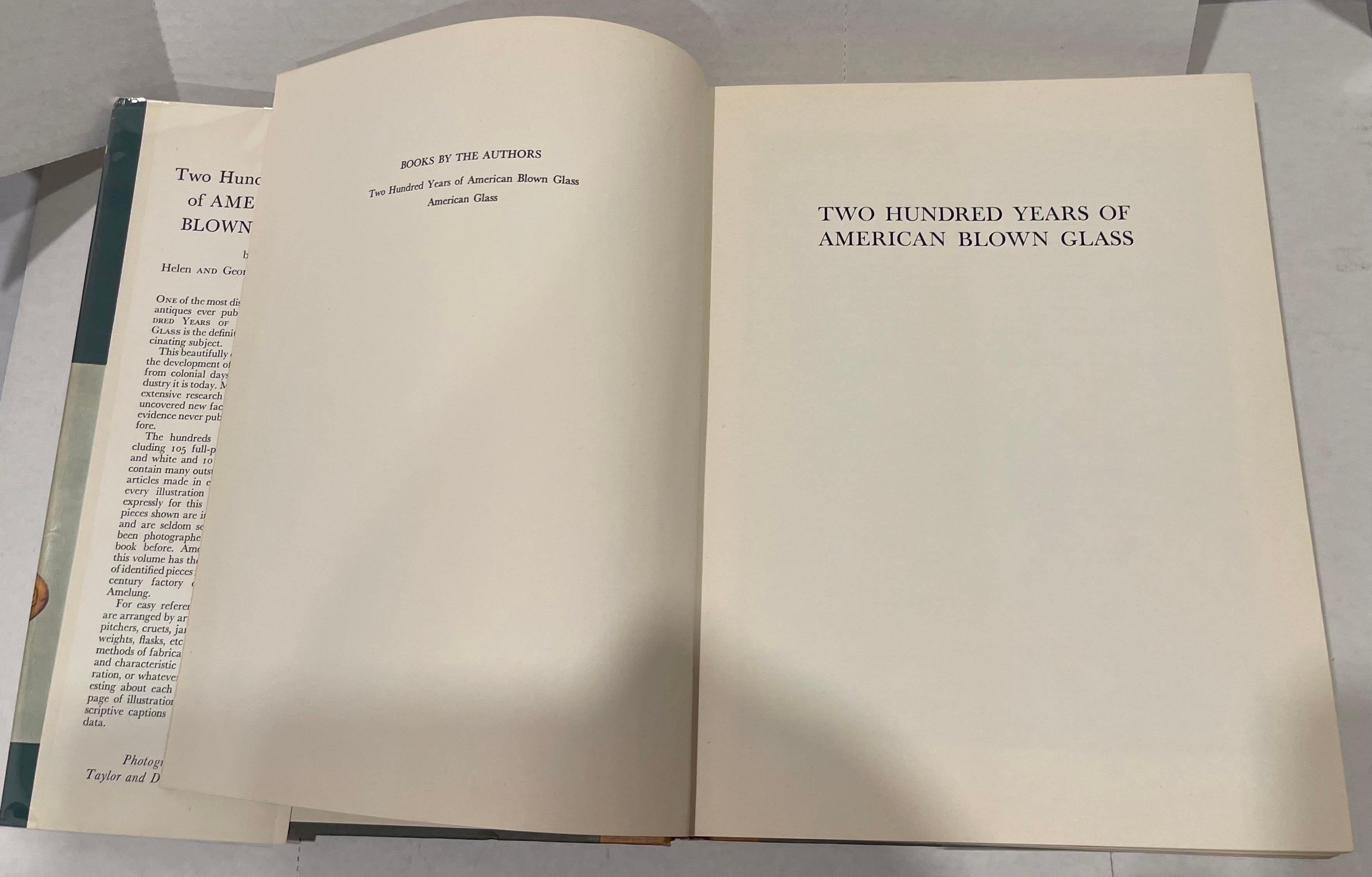 Mid-20th Century Two Hundred Years of American Blown Glass Book 1st Edition For Sale