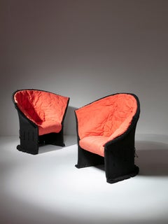 Two "I Feltri" B/Pink Lounge Chairs by Gaetano Pesce for Cassina, Italy, 1980s