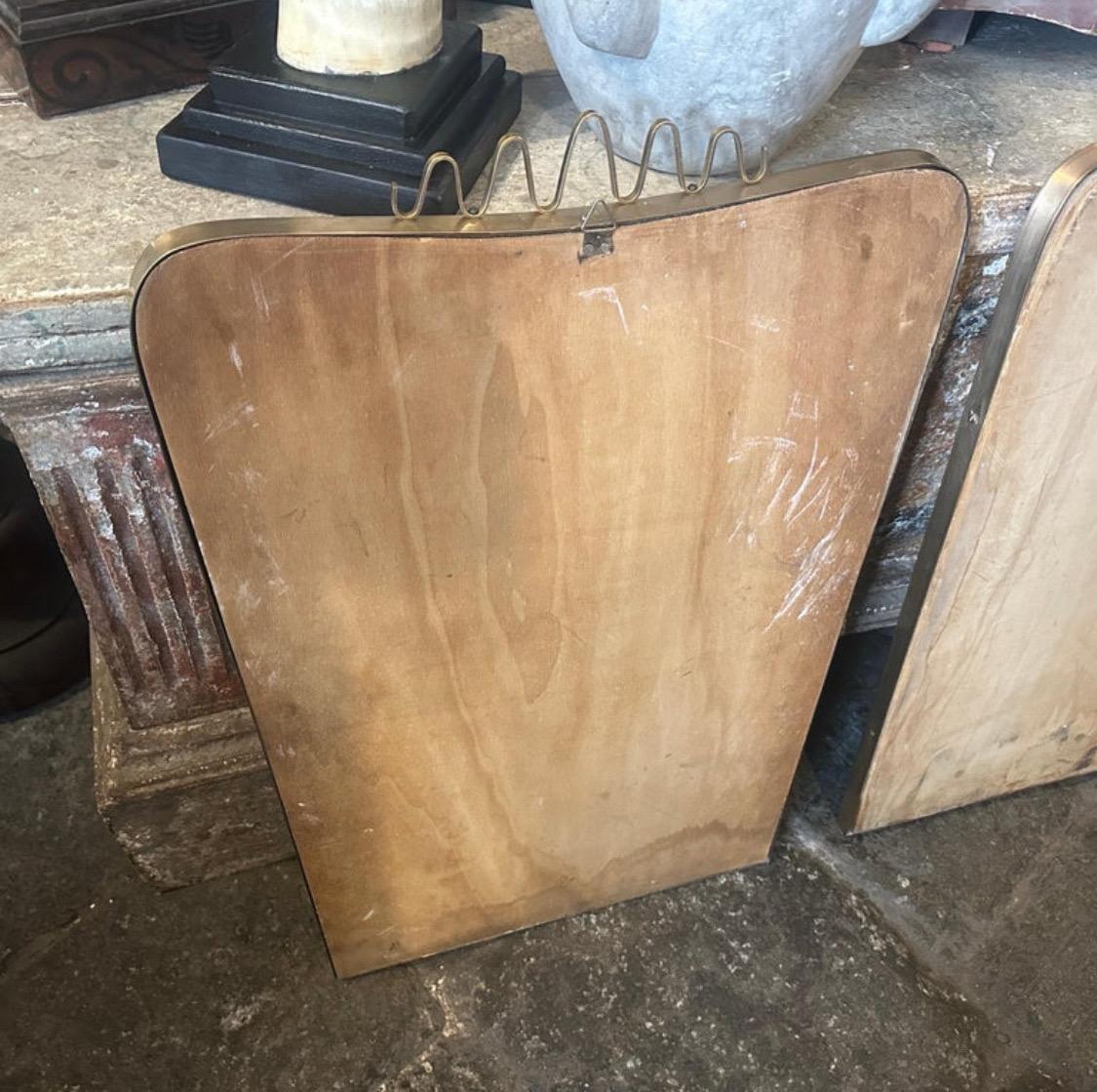 Two Iconic 1950s Mid-Century Modern Brass Wall Mirrors by Gio Ponti For Sale 9