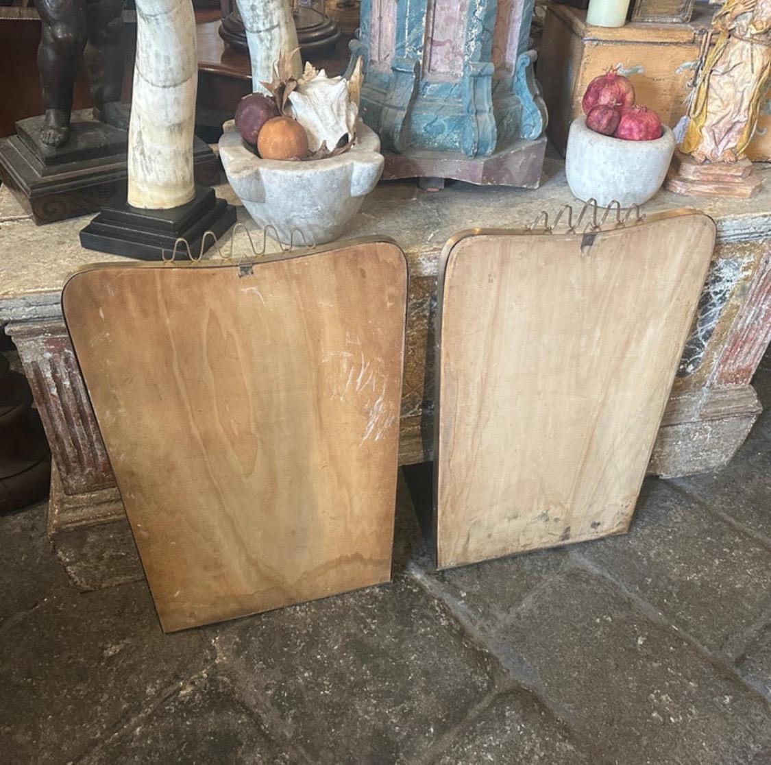 Two Iconic 1950s Mid-Century Modern Brass Wall Mirrors by Gio Ponti For Sale 10