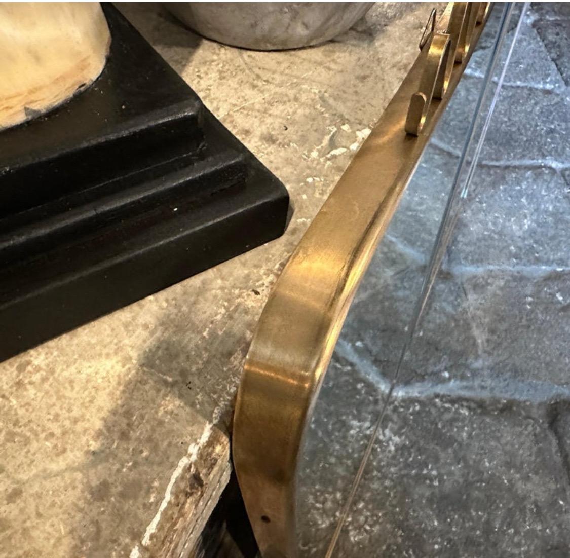 20th Century Two Iconic 1950s Mid-Century Modern Brass Wall Mirrors by Gio Ponti For Sale