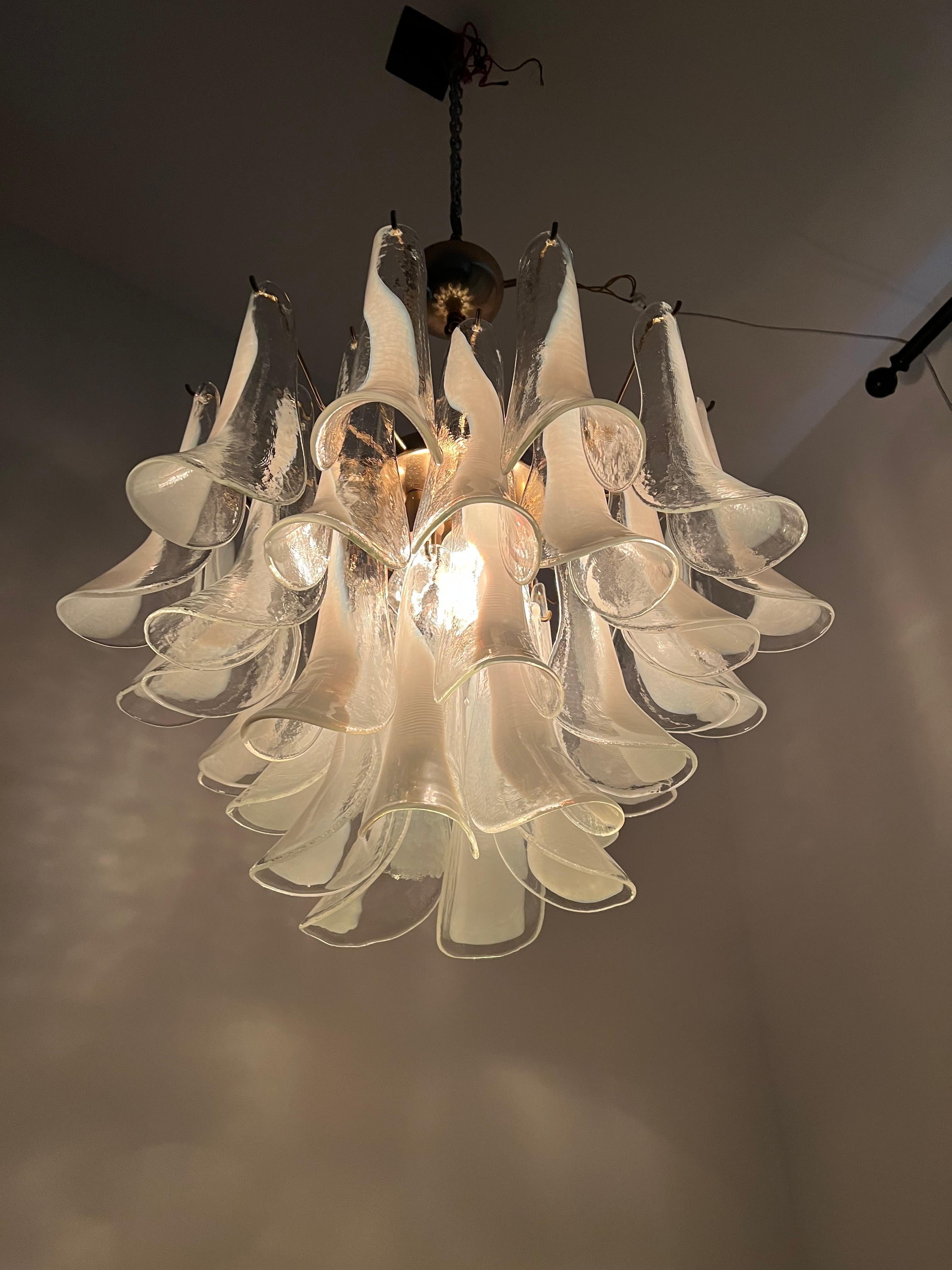 Two Identical Signed Mid-Century Modern Chandeliers, La Murrina in Murano Glass For Sale 4
