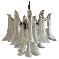 Used Two Identical Signed Mid-Century Modern Chandeliers, La Murrina in Murano Glass