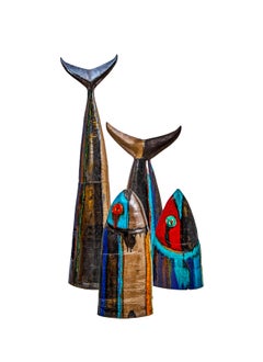 "Two If By Sea" Large Multi-Piece One-Of-A KindSculpture in Caltagirone Ceramic