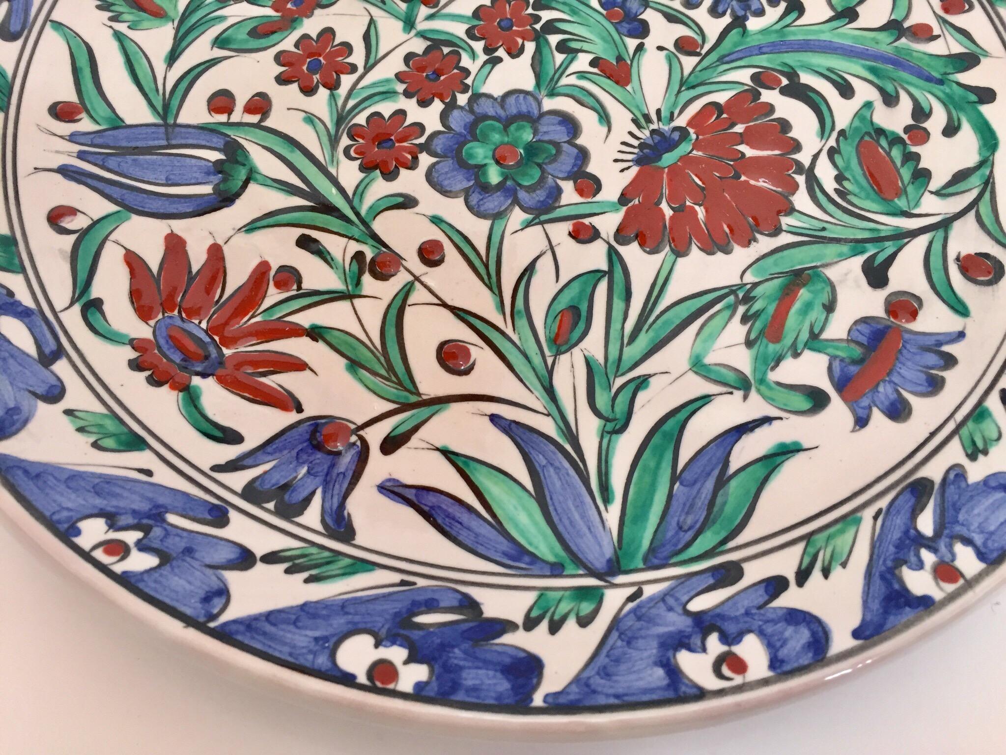 Zwei IKaros Hand gemalt Nelken & Tulpen Dekorative Teller Rhodos:: Griechenland 8