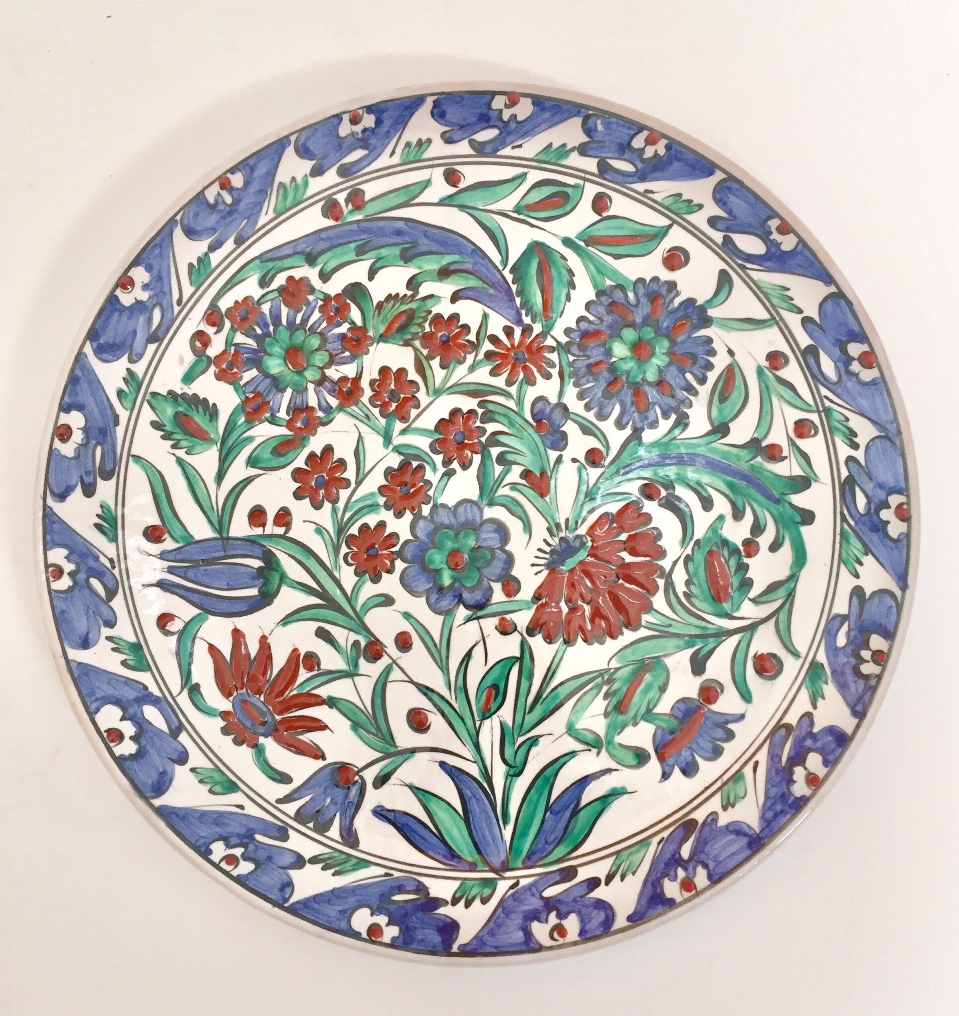 Zwei IKaros Hand gemalt Nelken & Tulpen Dekorative Teller Rhodos:: Griechenland 12