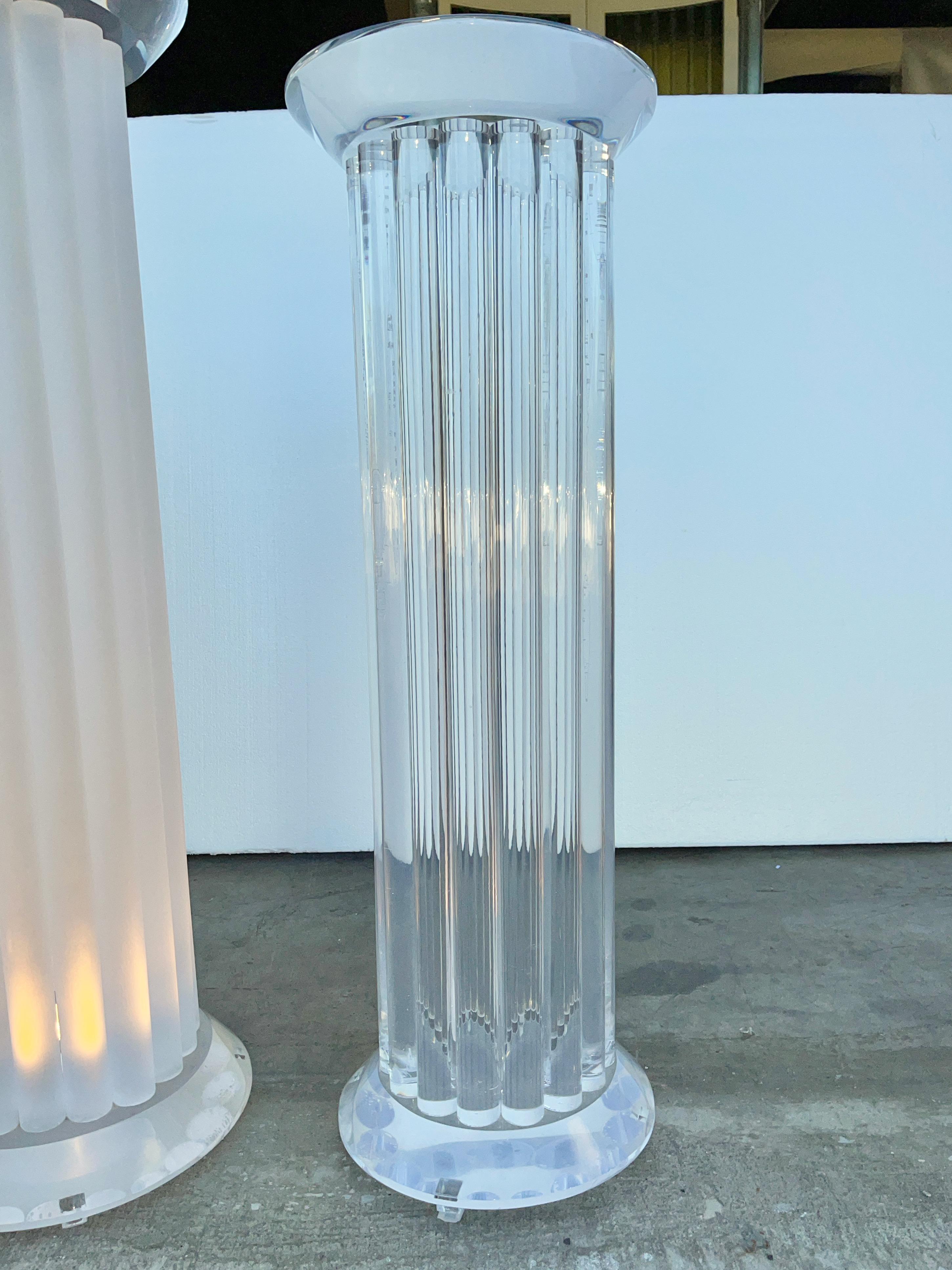 Two Illuminated Lucite Pedestal Display Columns For Sale 4
