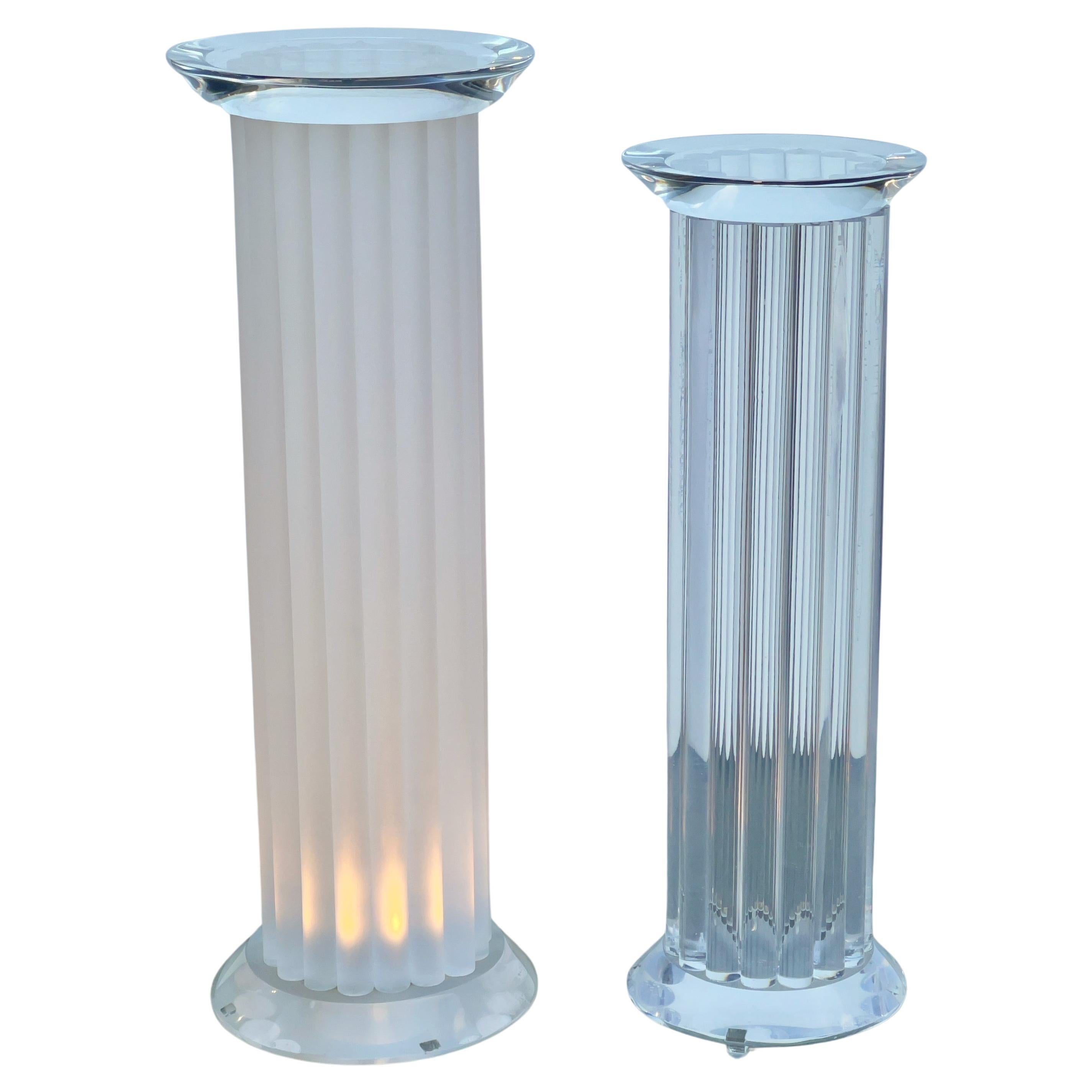 Two Illuminated Lucite Pedestal Display Columns For Sale 9