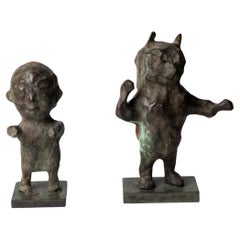 Two imaginary figures in bronze attributed to M.Đurić dit Dado, France 1980/2000