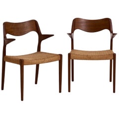 Deux Importants Fauteuils par Niels O. Møller:: Modèle 55