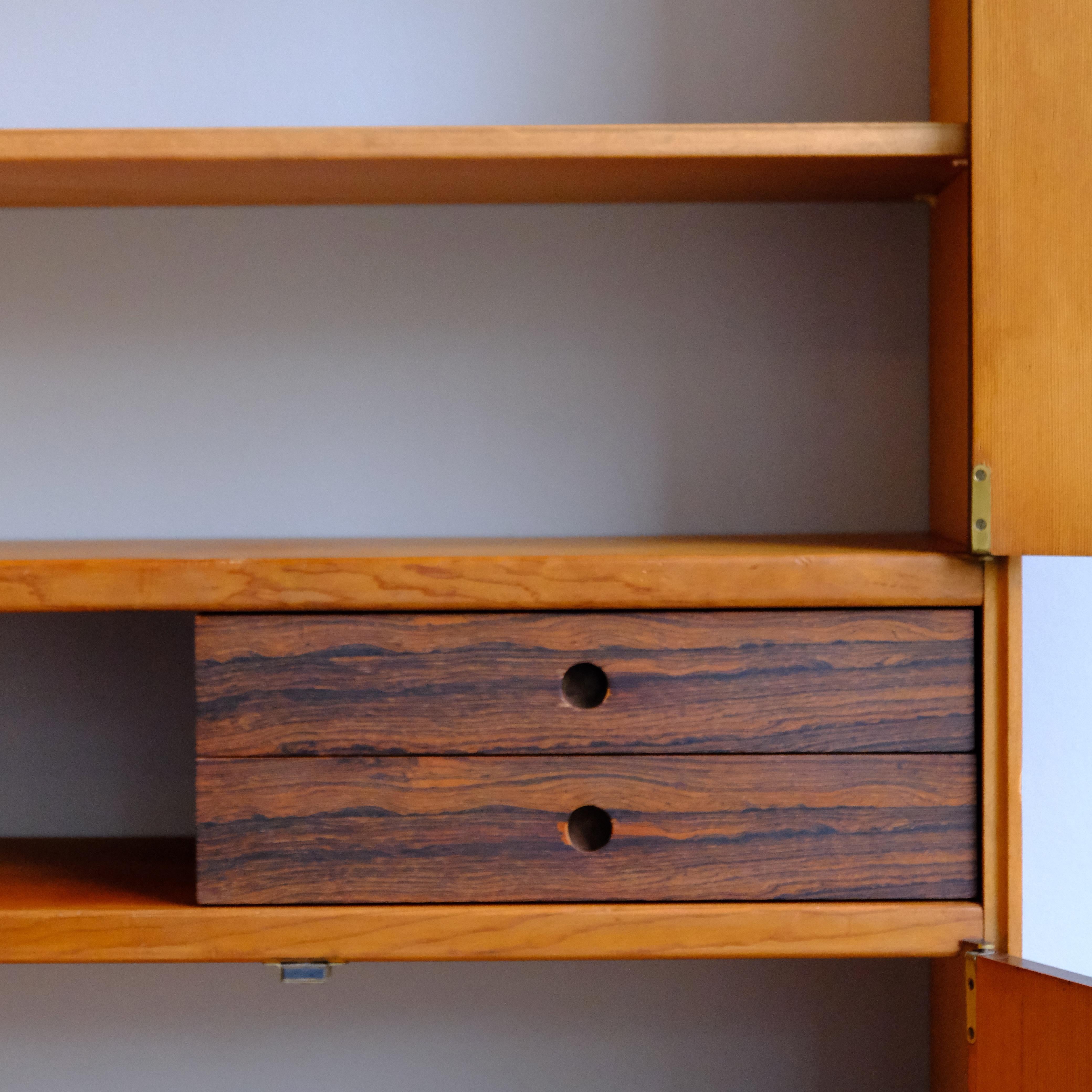 Mid-20th Century Two Impressive Mahogany and Oregon Pine Wall Mounted Cabinets Denmark, C. 1960