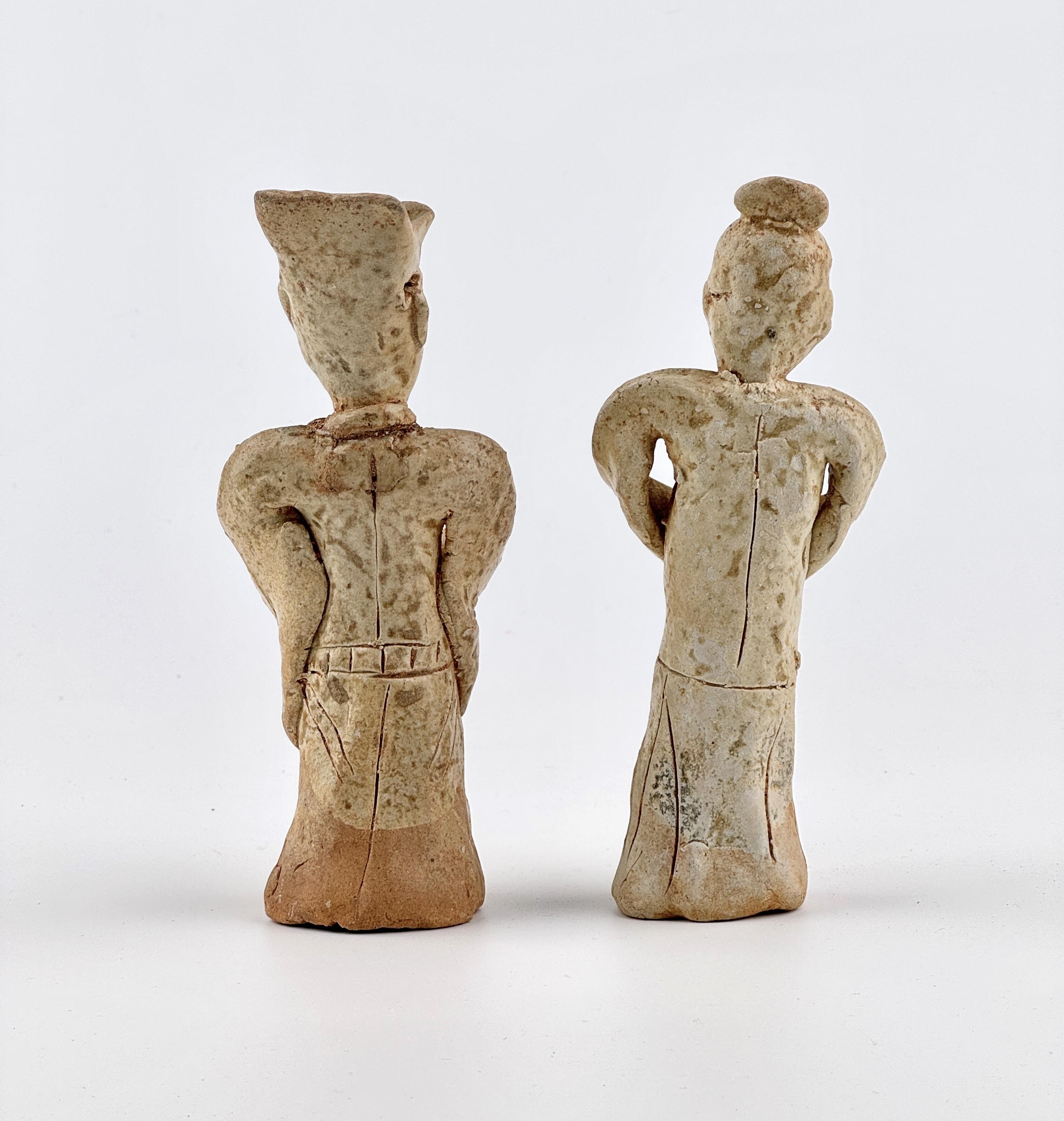 Glazed Two Incised Sandstone Mingqi, Five Dynasties and Ten Kingdoms period(907-979) For Sale