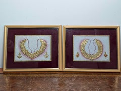 Two Indian Pietra Dura Marble Panels with Jewellery Motifs