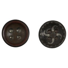Antique Two Indo Persian Engraved Dhal Metal Shields, Priced Individually
