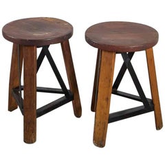 Antique Two Industrial Stools