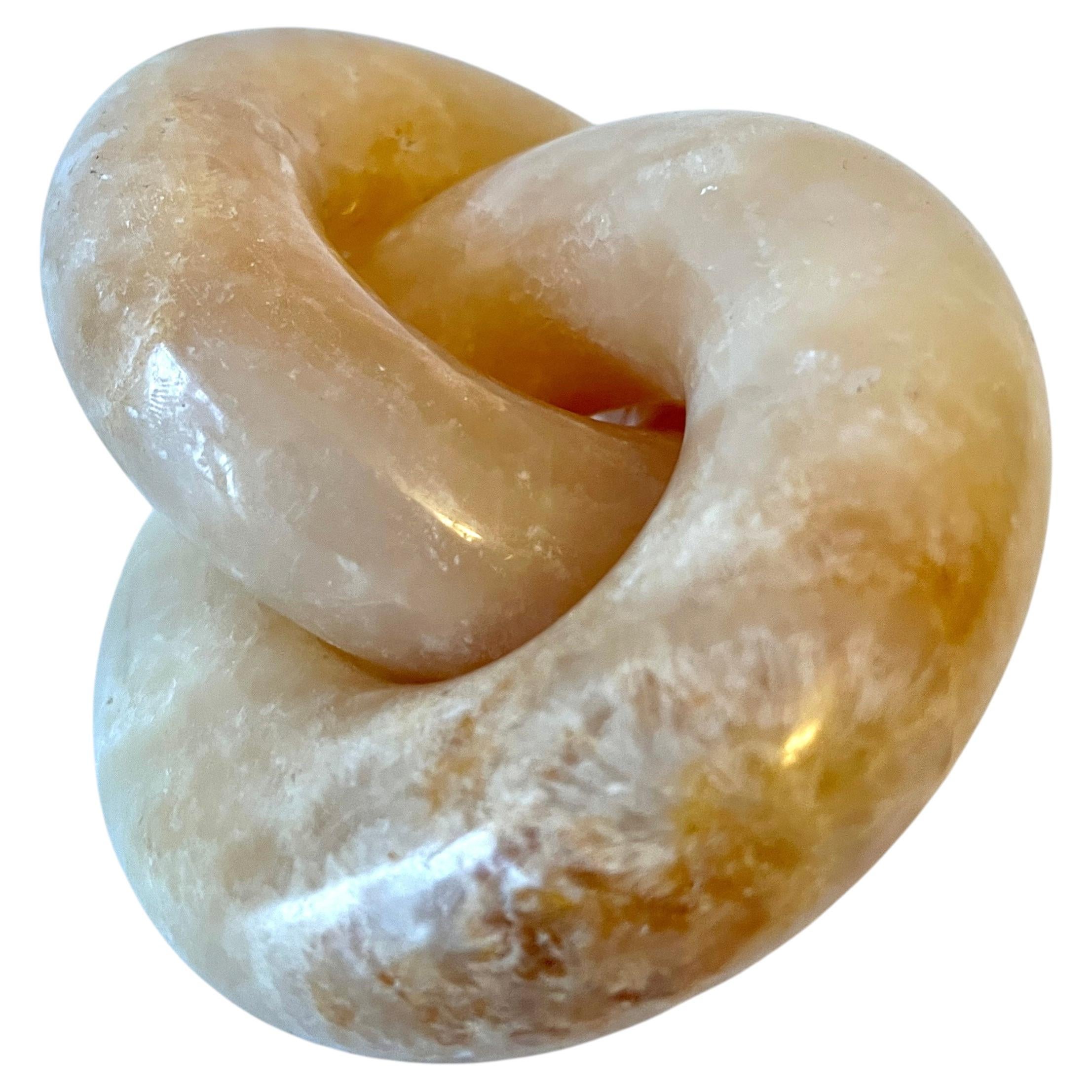 Two Interlocking Links Make a Pinkish Marble Paperweight For Sale
