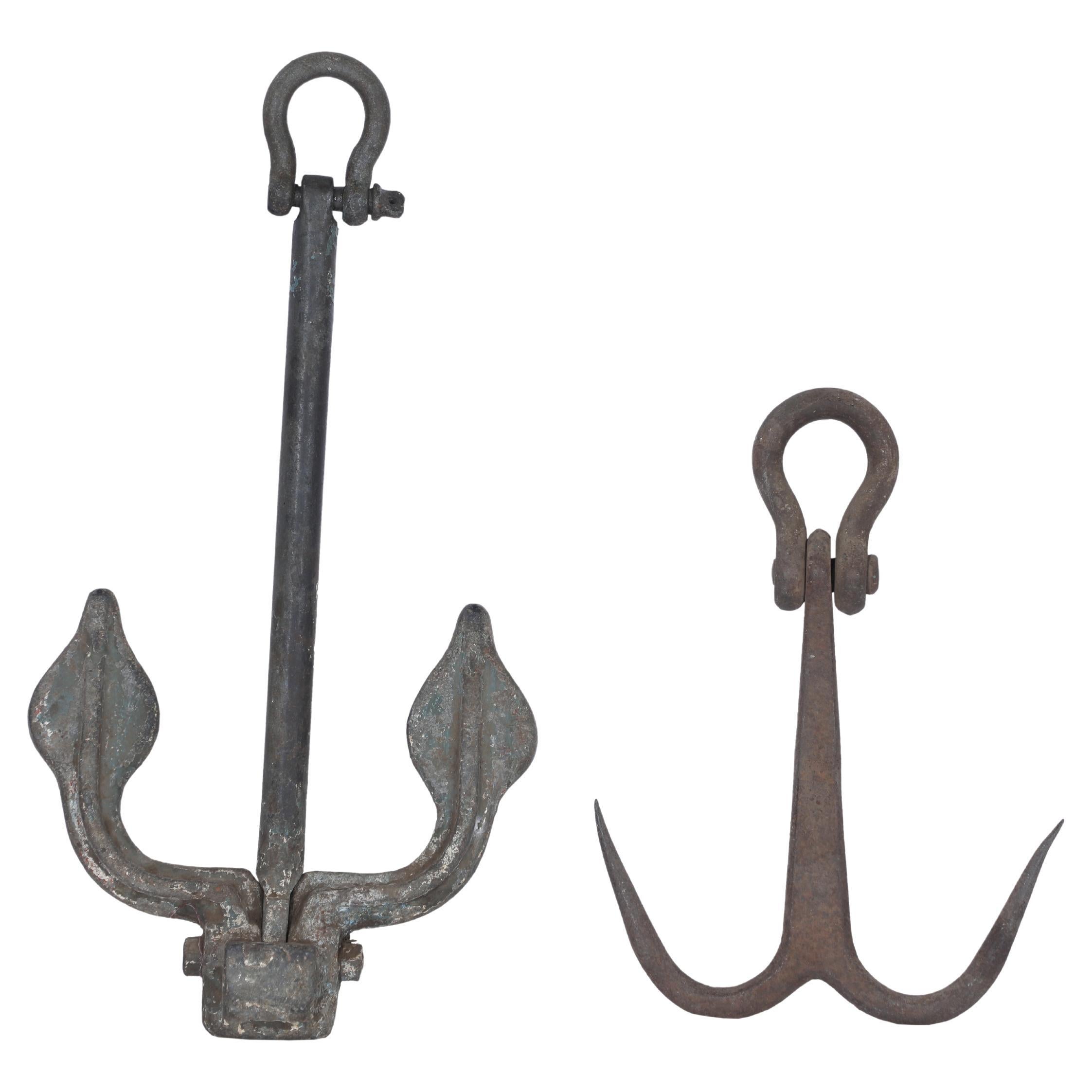 Two Iron Anchors as Wall Sculptures, 1950's For Sale