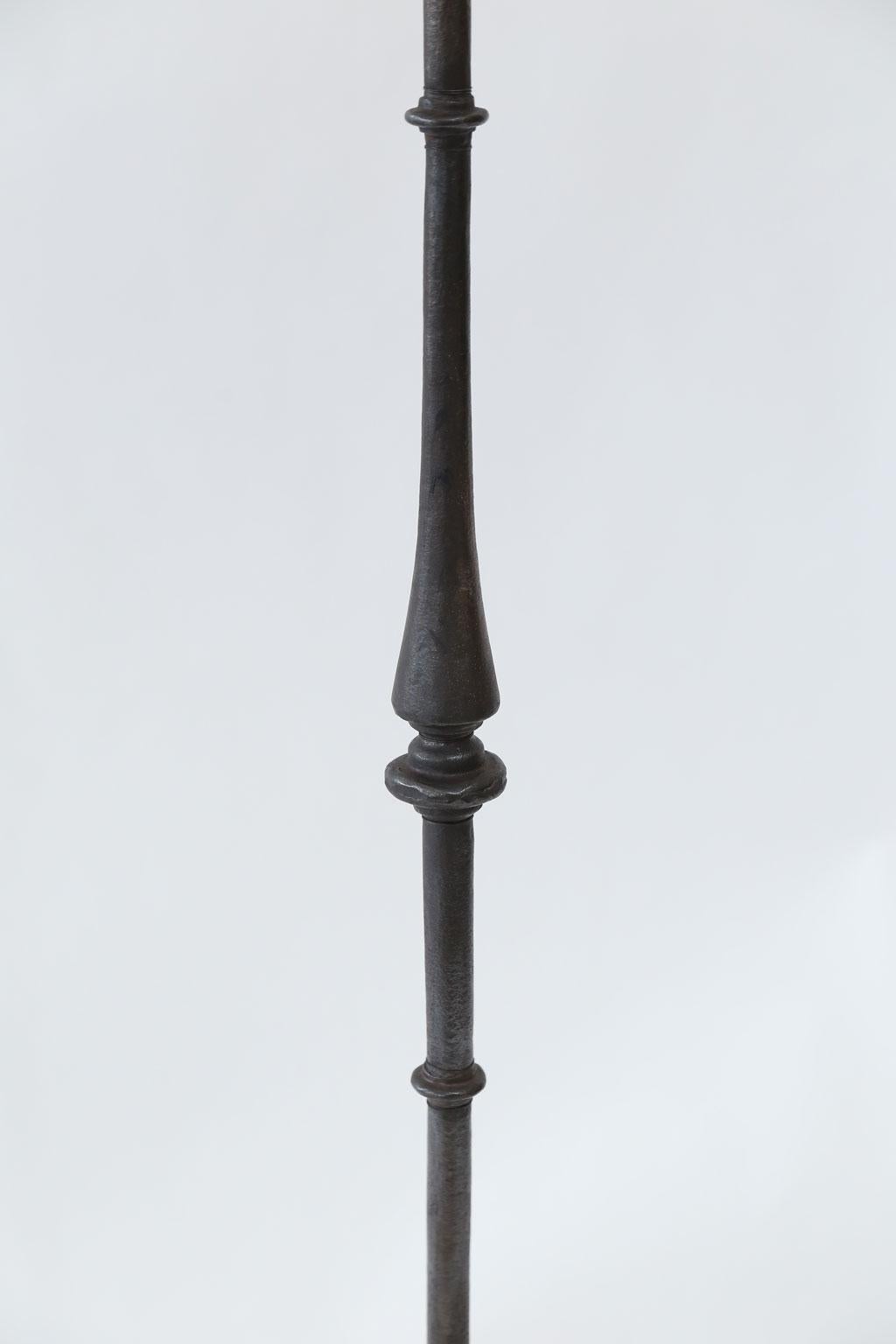 French Two Iron Candle Stand Floor Lamps