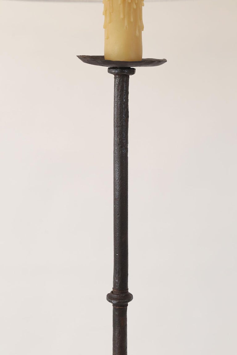 Two Iron Candle Stand Floor Lamps at 1stdibs