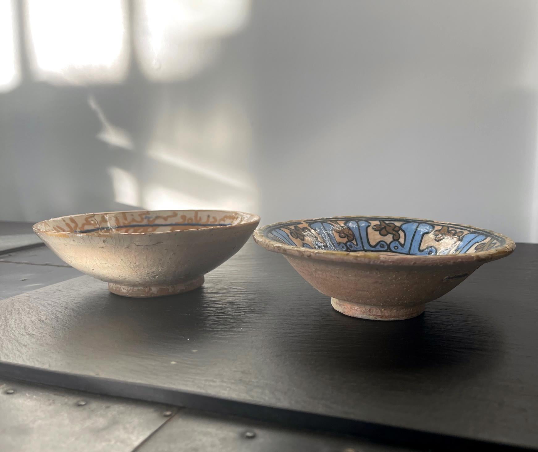 Two Islamic Nishapur Glazed Pottery Bowls For Sale 9