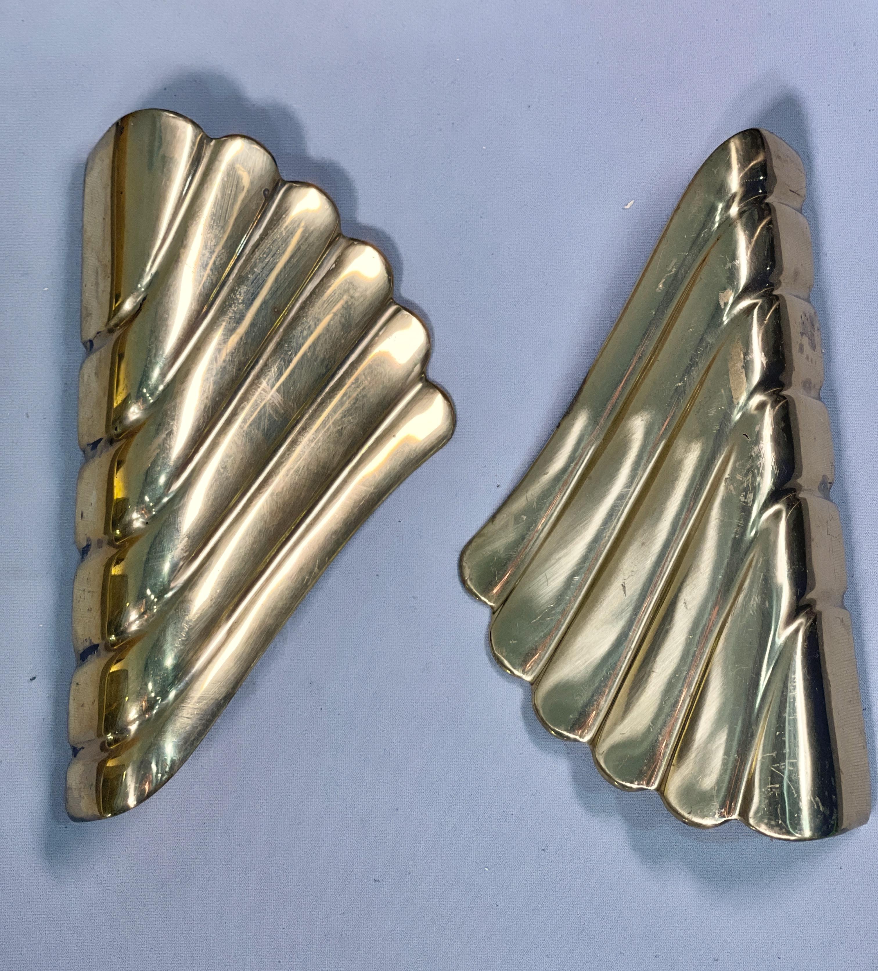 Mid-Century Modern Two Italian Brass Door Pulls For Sale