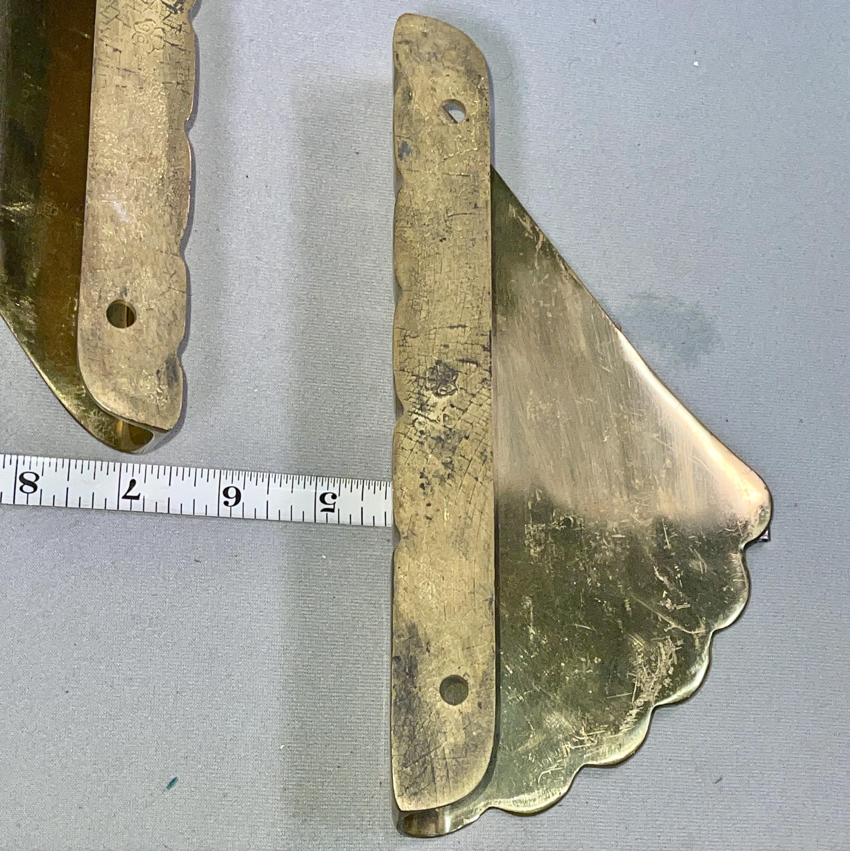 Two Italian Brass Door Pulls In Good Condition For Sale In Hanover, MA
