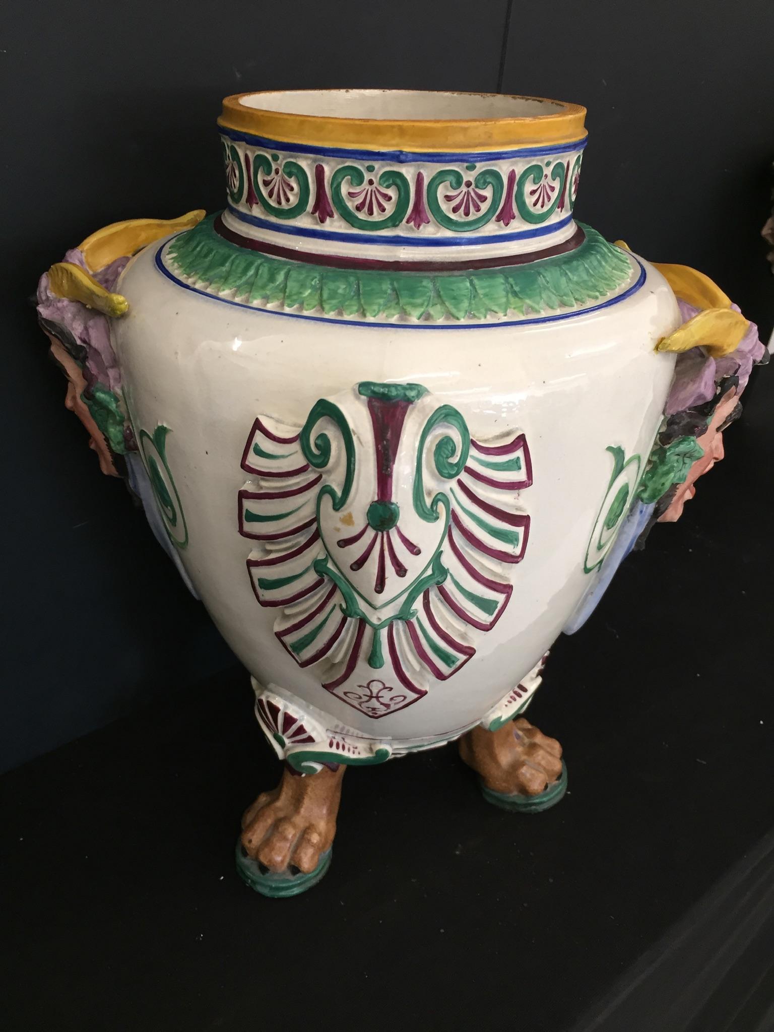 Two Italian Ceramic Neoclassic Empire Vases 5