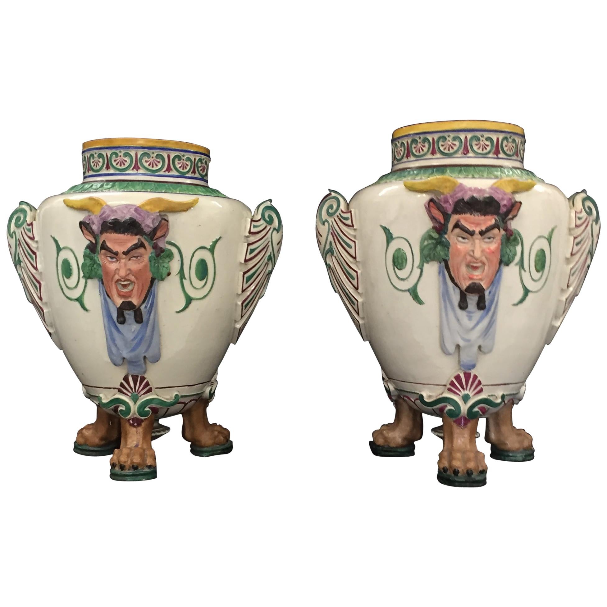 Two Italian Ceramic Neoclassic Empire Vases
