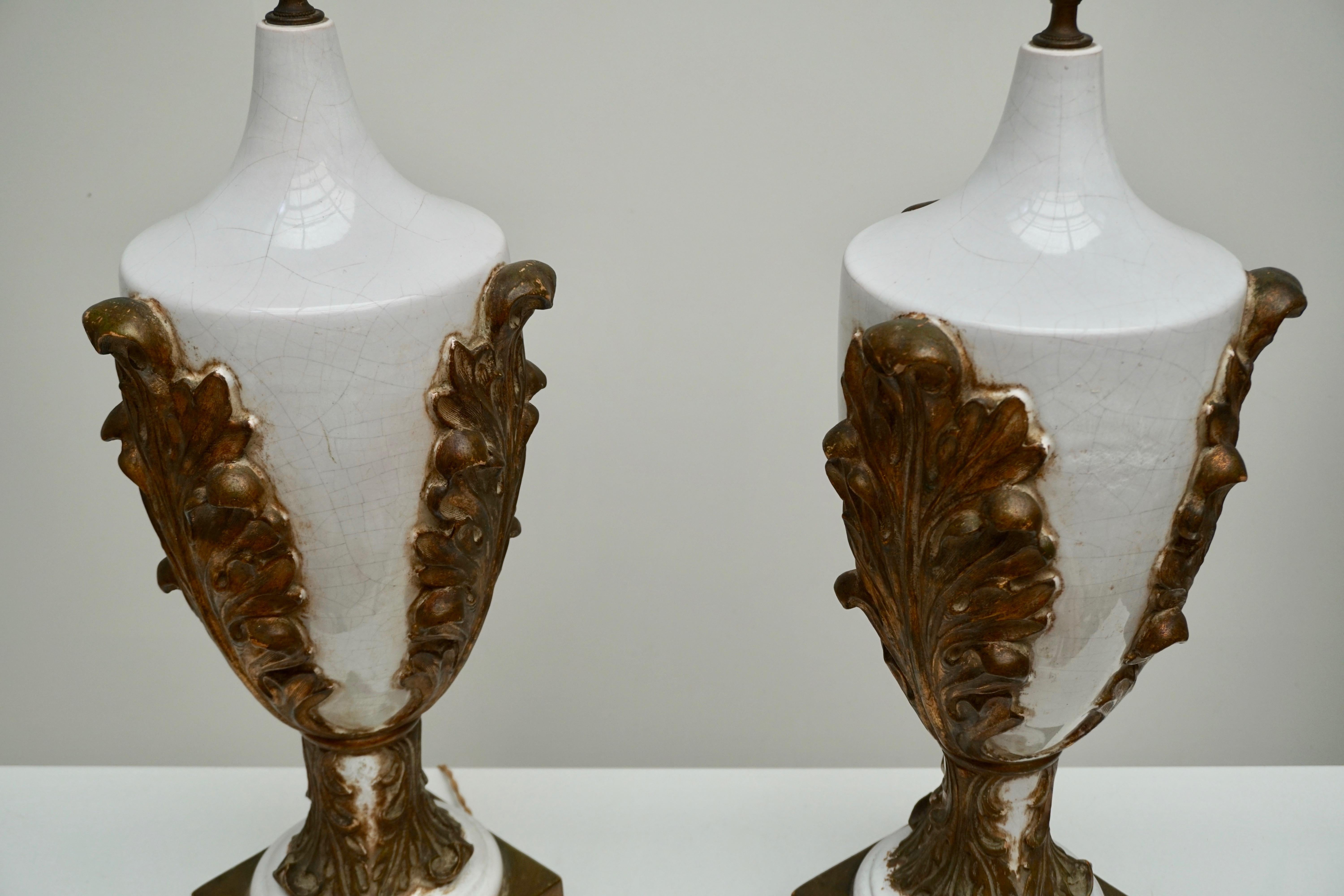 20th Century Two Italian Ceramic Table Lamps For Sale