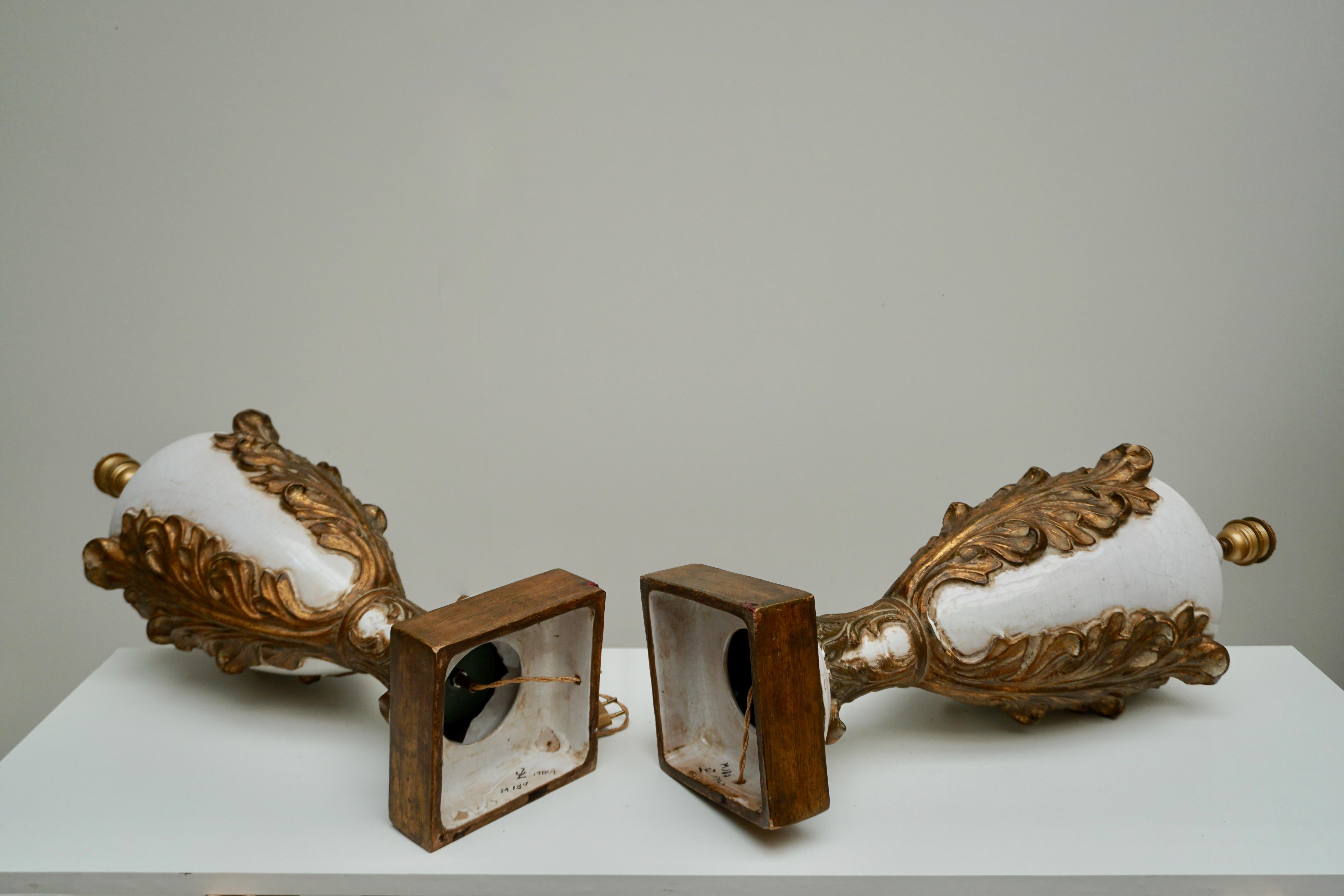 Zwei italienische Keramiktischlampen (20. Jahrhundert) im Angebot