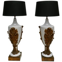 Retro Two Italian Ceramic Table Lamps